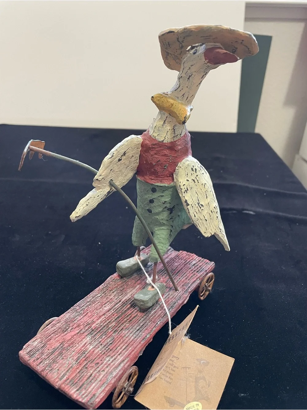 Primatives by Kathy rustic design farmer duck on a cart